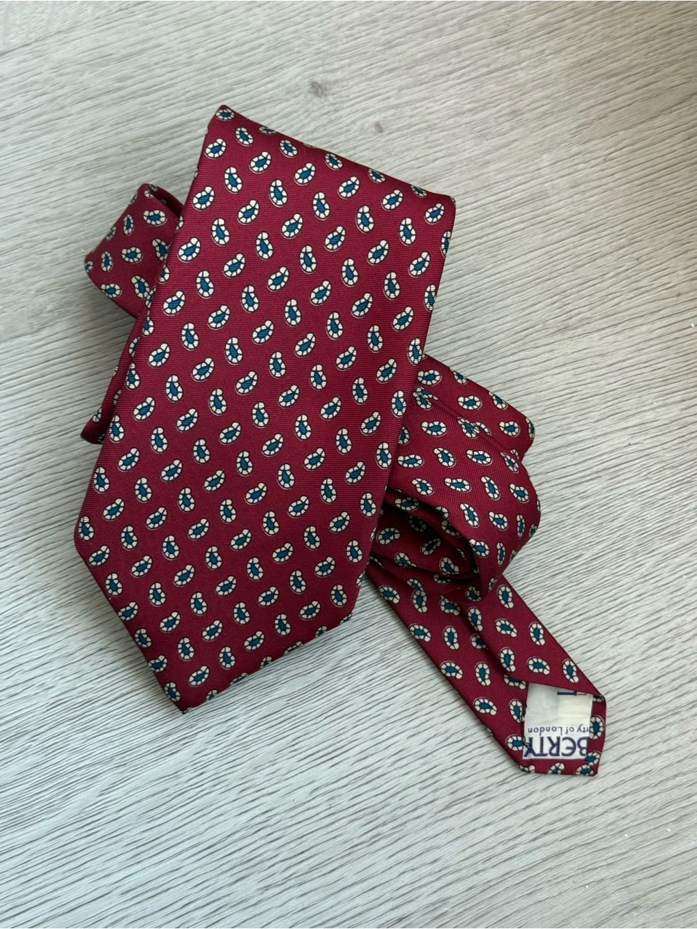 Liberty of London Silk Tie Burgundy Medallion Print